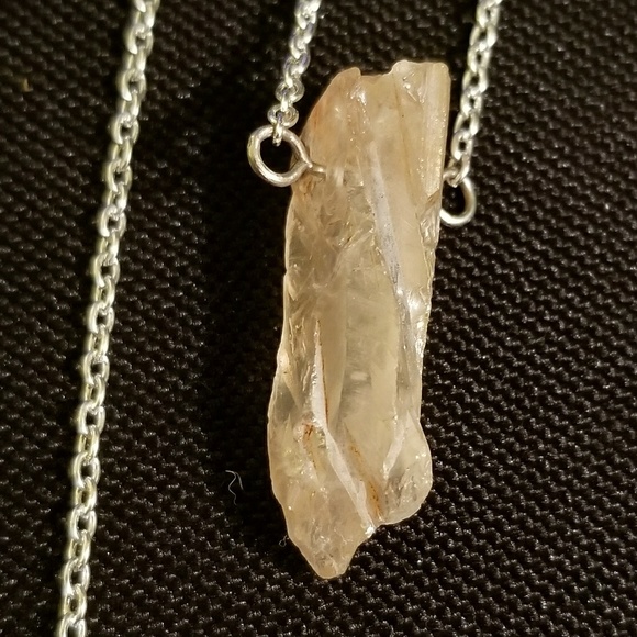 🍑Peach Quartz🍑 Necklace - Slvr Chain - Picture 2 of 5